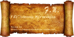 Földessy Mirandola névjegykártya